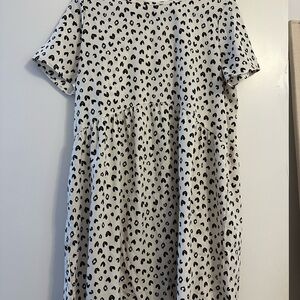 MTS Cream and Black Leopard Print Top